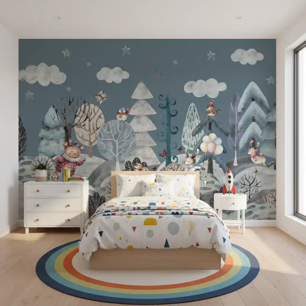 Frolicking Forest Friends Wall Mural