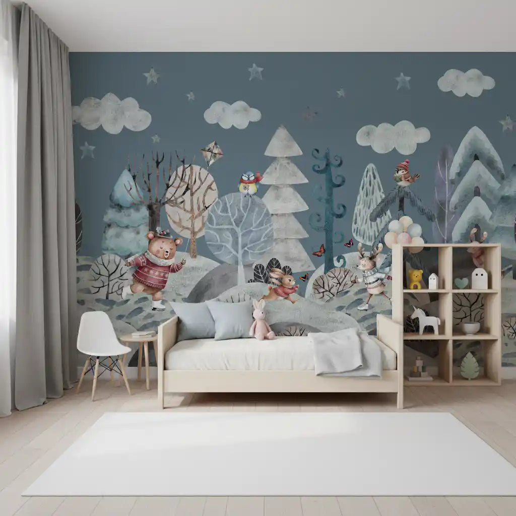 Frolicking Forest Friends Wall Mural
