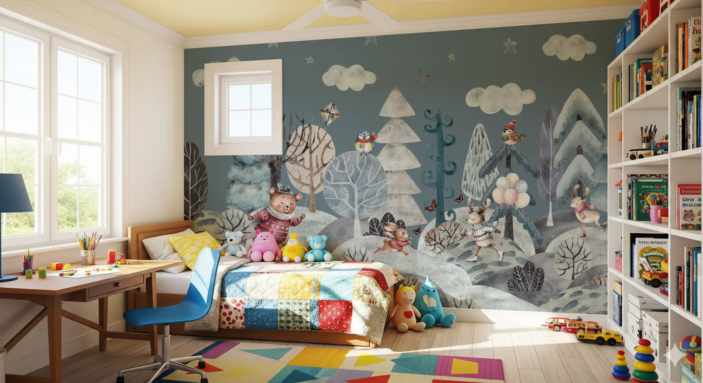 Frolicking Forest Friends Wall Mural