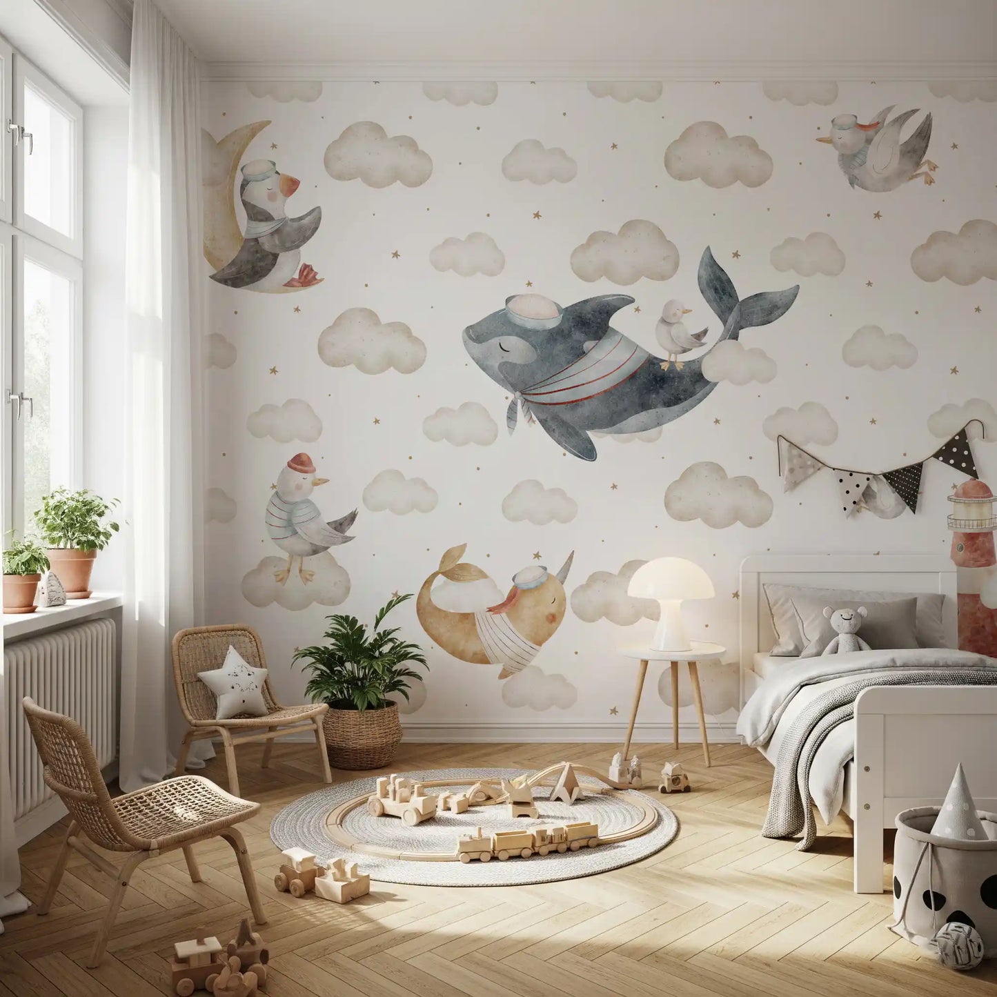 Nautical Cloud Dreams Wall Mural