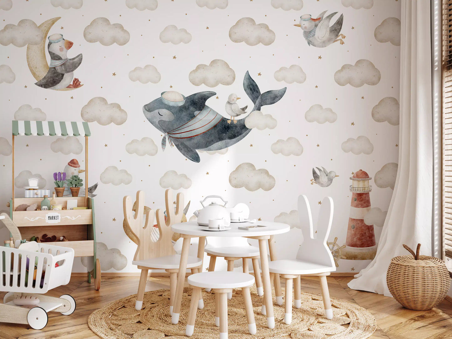 Nautical Cloud Dreams Wall Mural