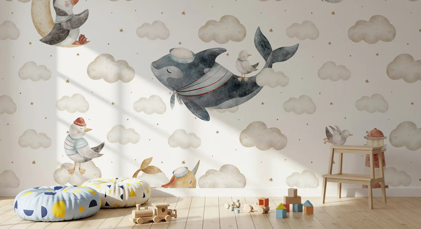 Nautical Cloud Dreams Wall Mural