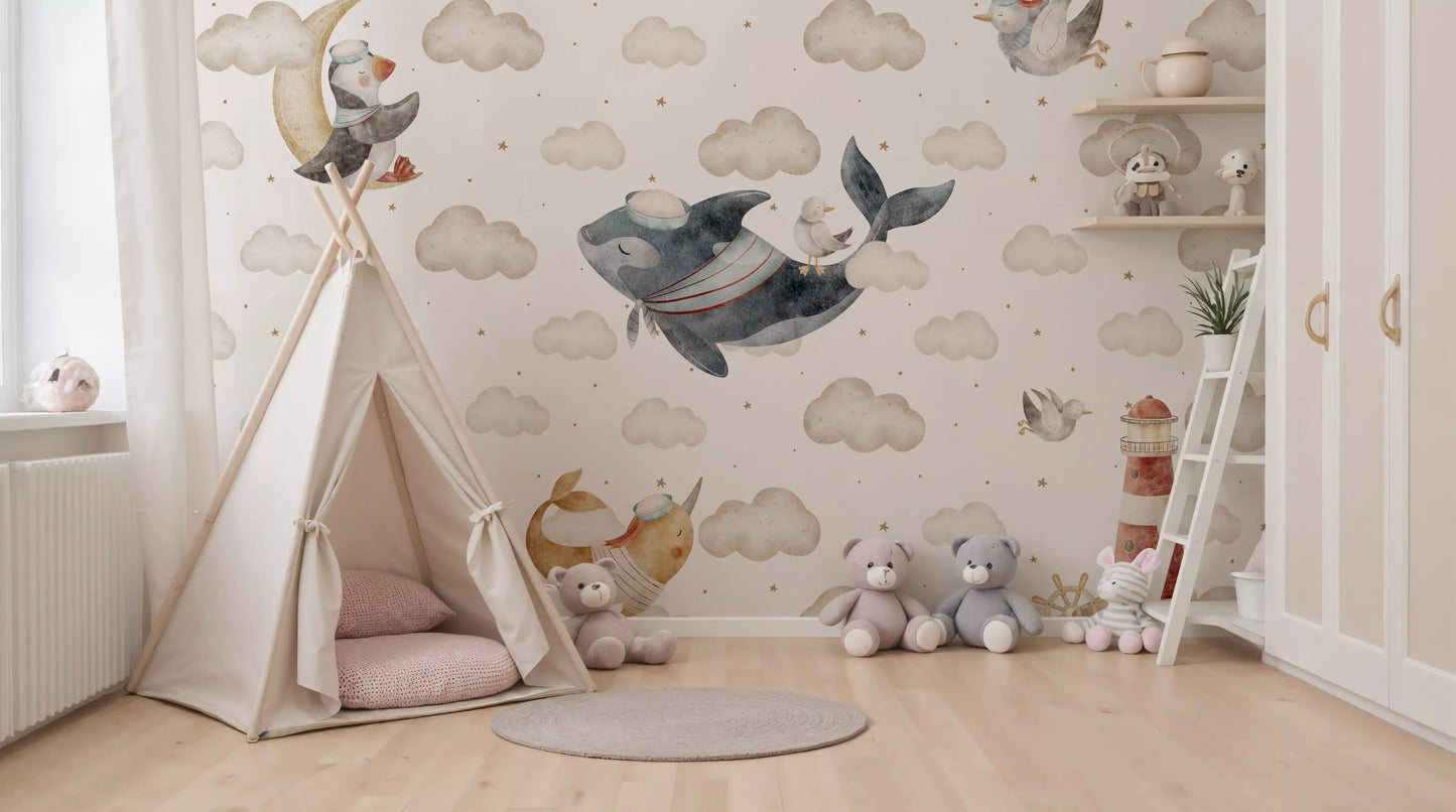 Nautical Cloud Dreams Wall Mural