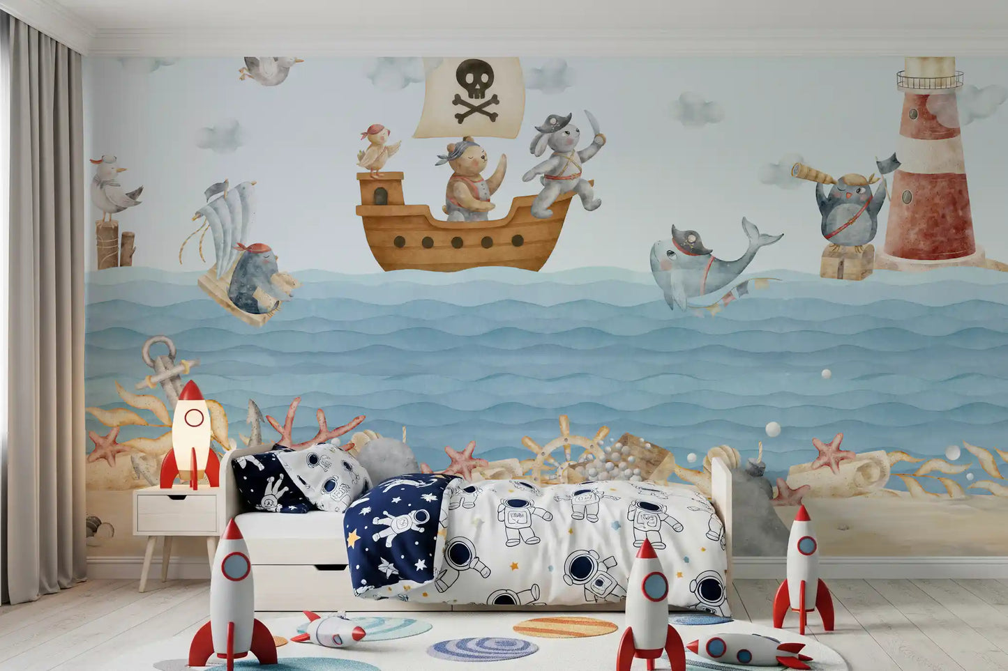 Nautical Friends Ahoy! Wall Mural