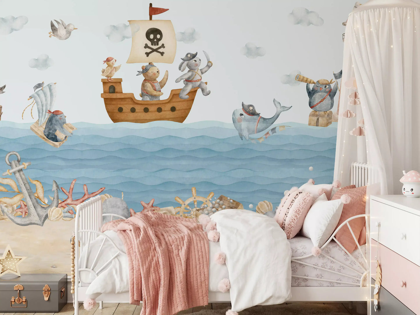 Nautical Friends Ahoy! Wall Mural