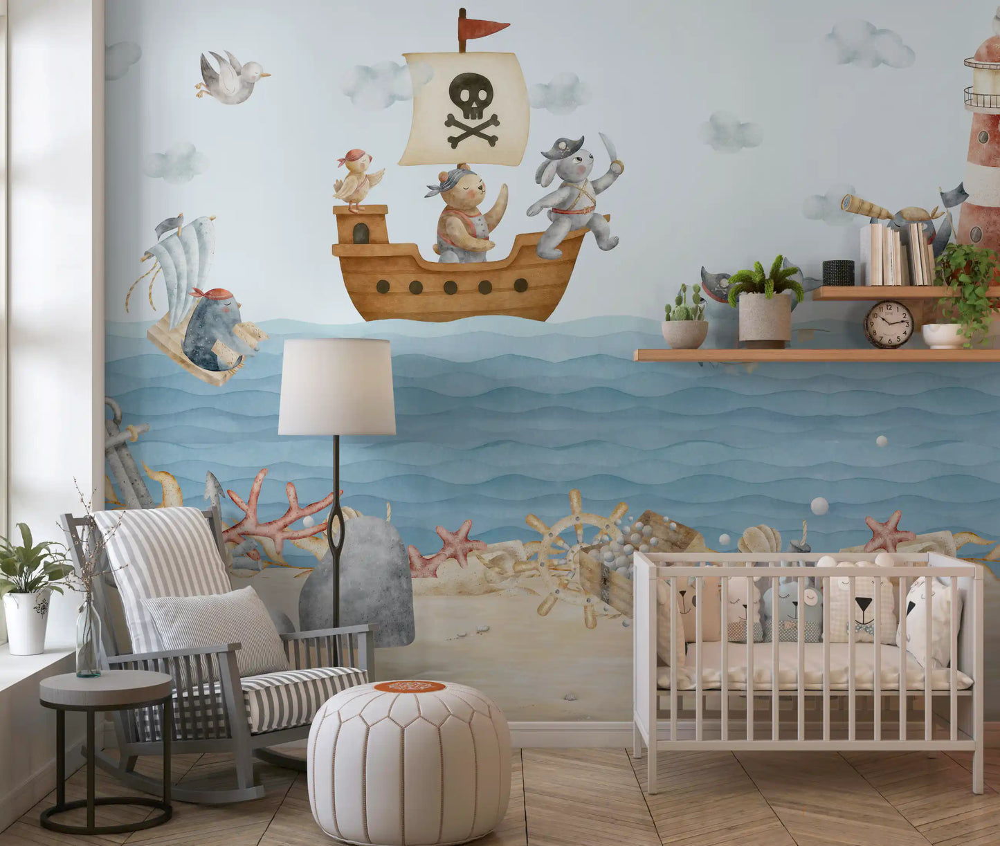 Nautical Friends Ahoy! Wall Mural