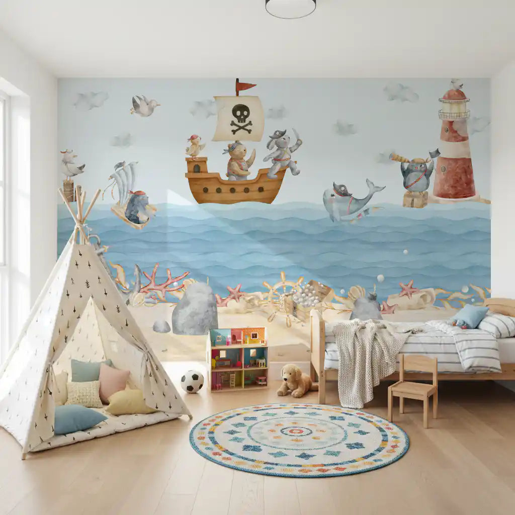 Nautical Friends Ahoy! Wall Mural