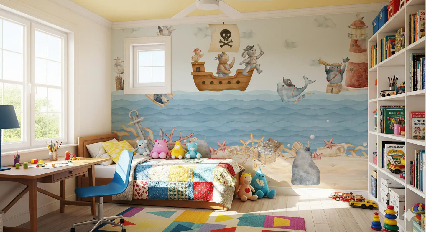 Nautical Friends Ahoy! Wall Mural