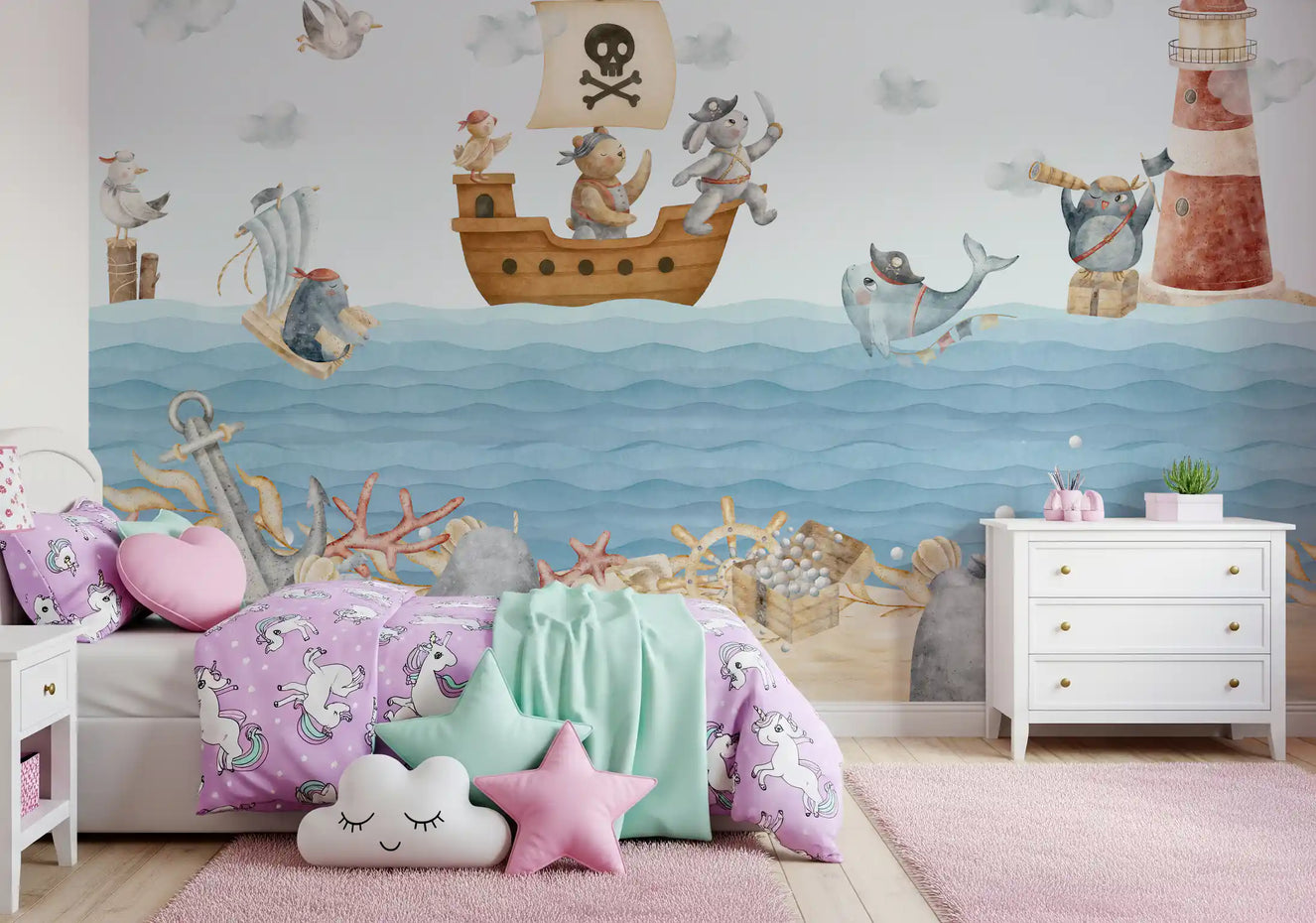 Nautical Friends Ahoy! Wall Mural