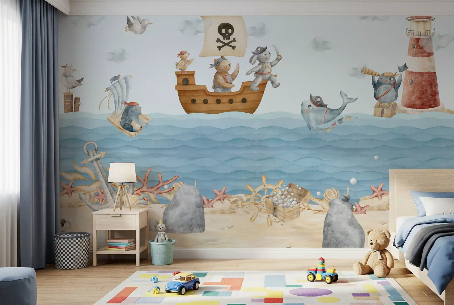 Nautical Friends Ahoy! Wall Mural