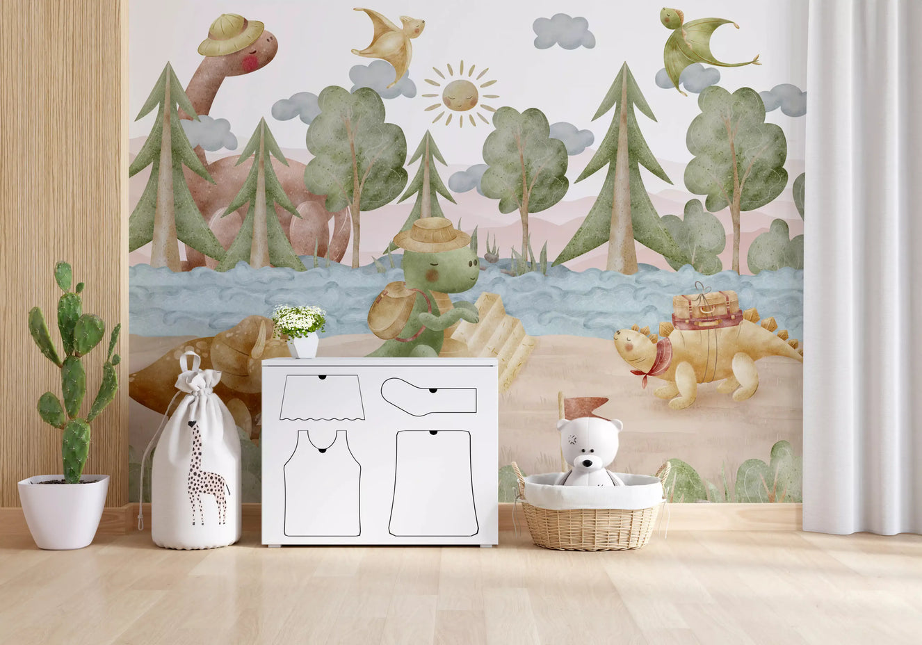 Little Dino Explorer's Journey Wall Mural