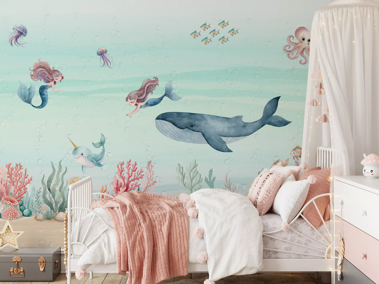 Mermaid's Ocean Dream Wall Mural