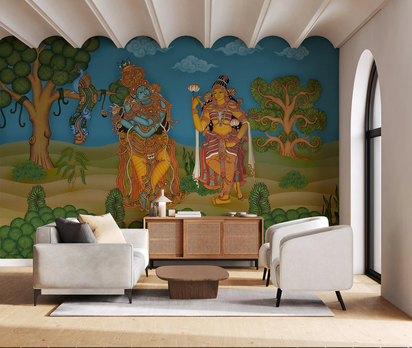 Divine Melody & Lotus Bloom Wall Mural