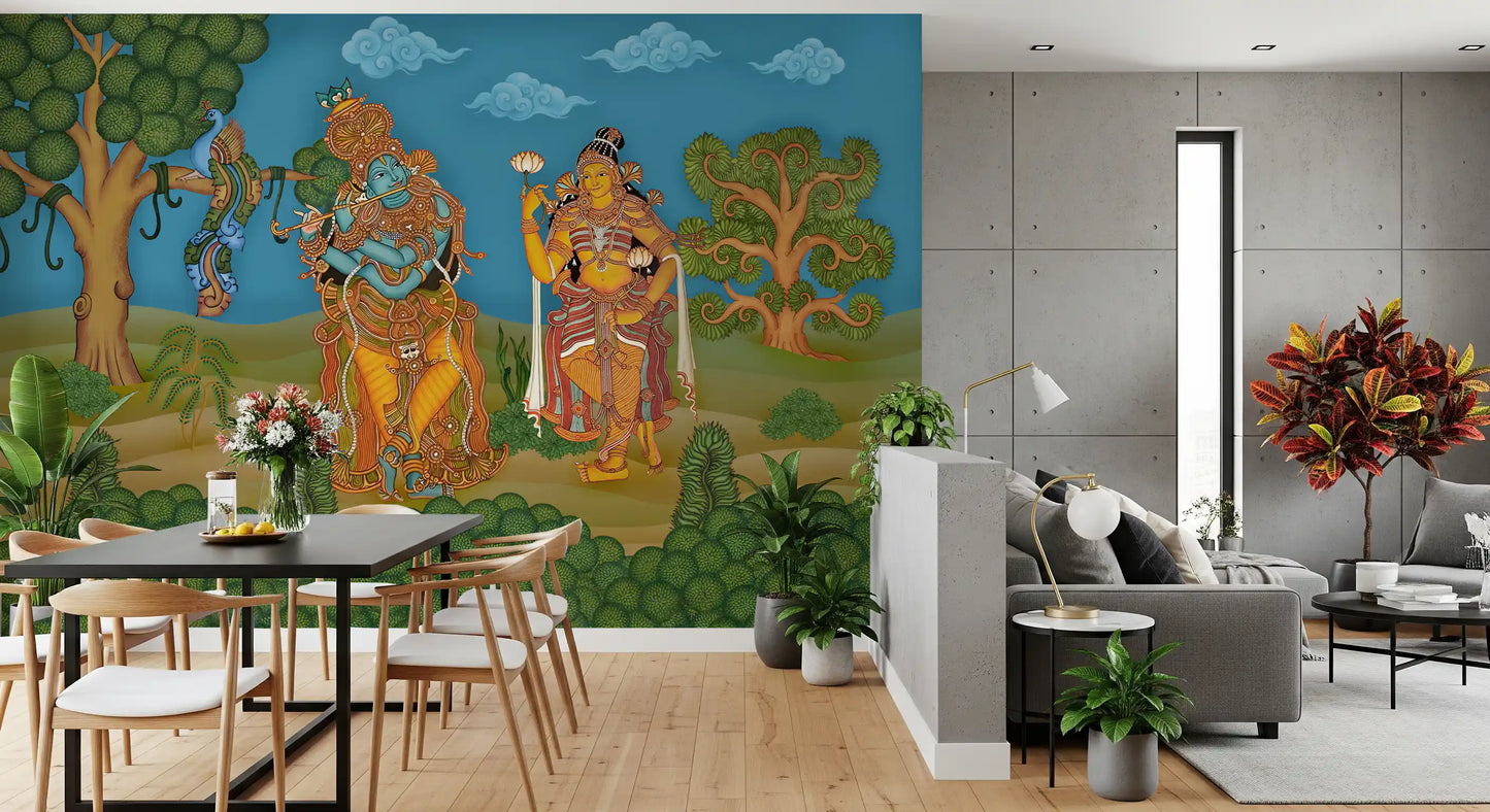 Divine Melody & Lotus Bloom Wall Mural