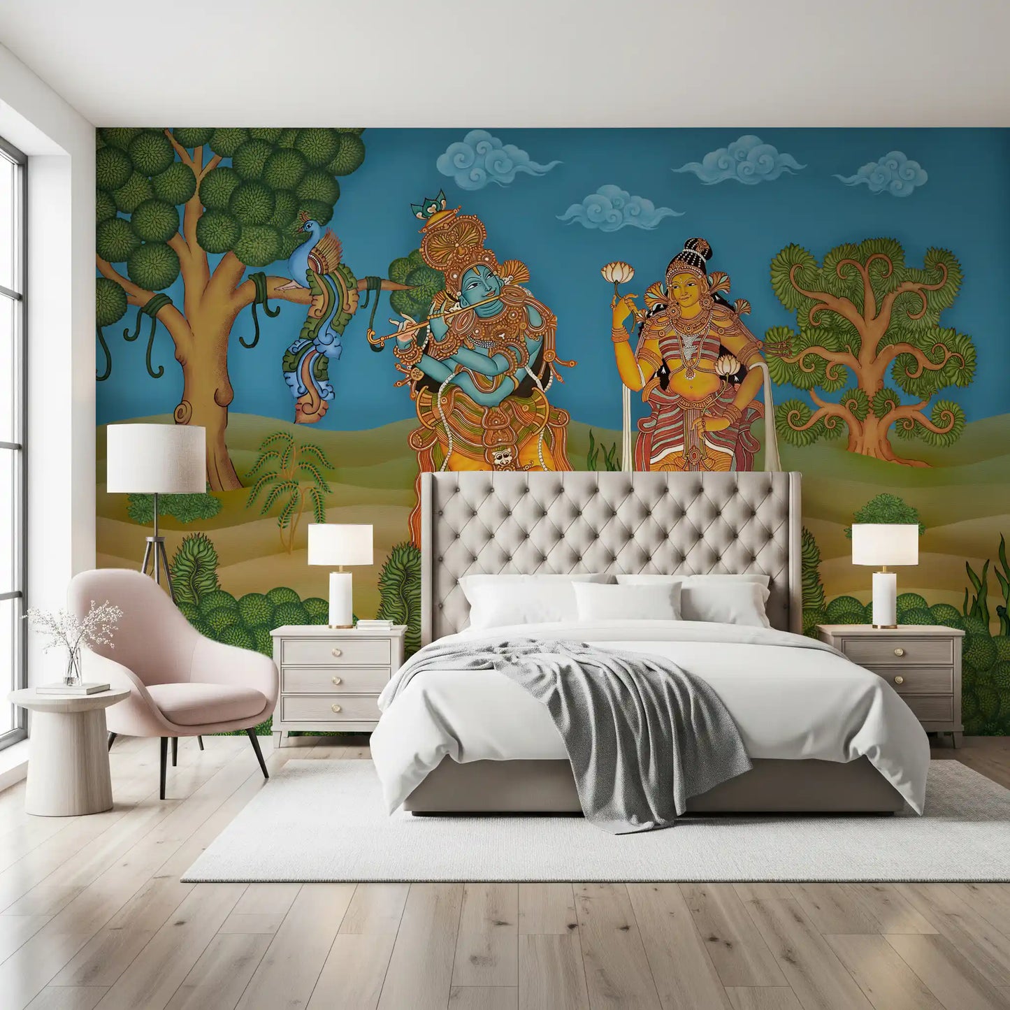 Divine Melody & Lotus Bloom Wall Mural