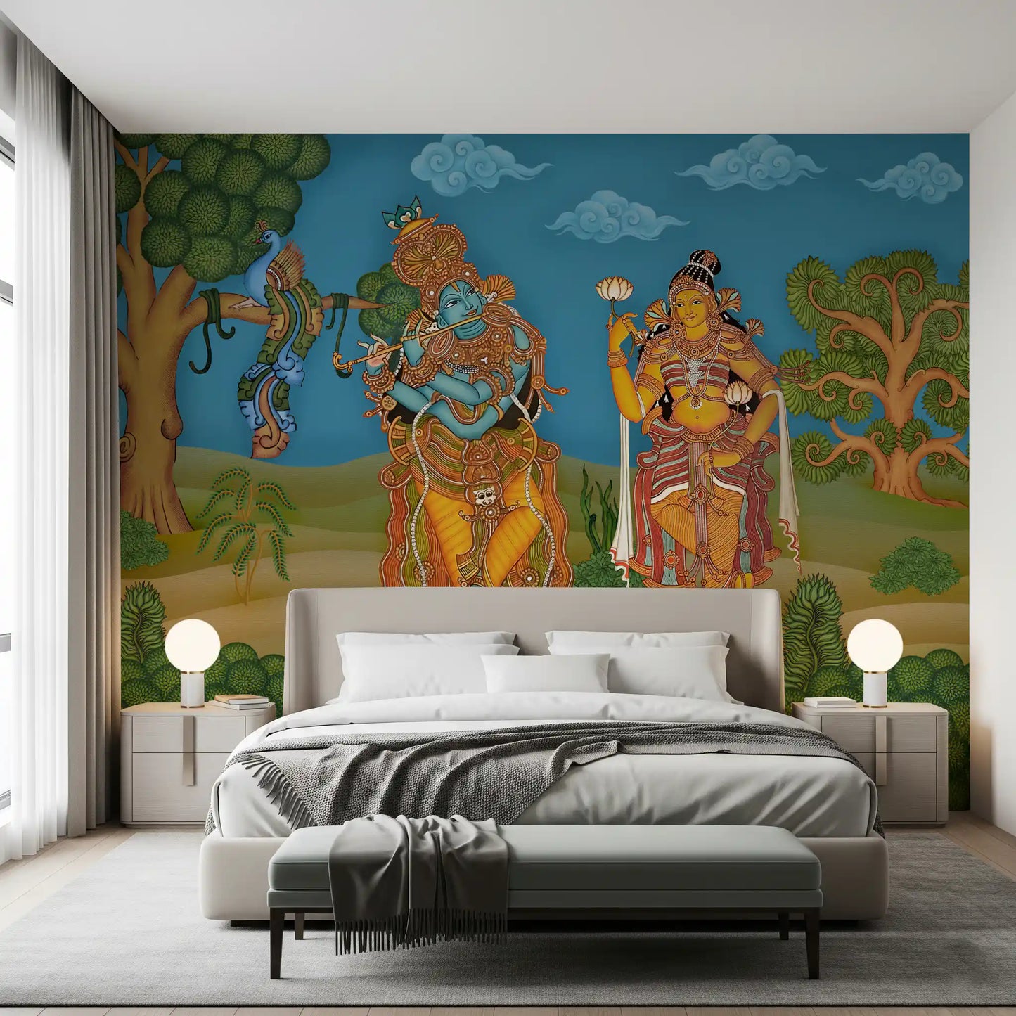 Divine Melody & Lotus Bloom Wall Mural