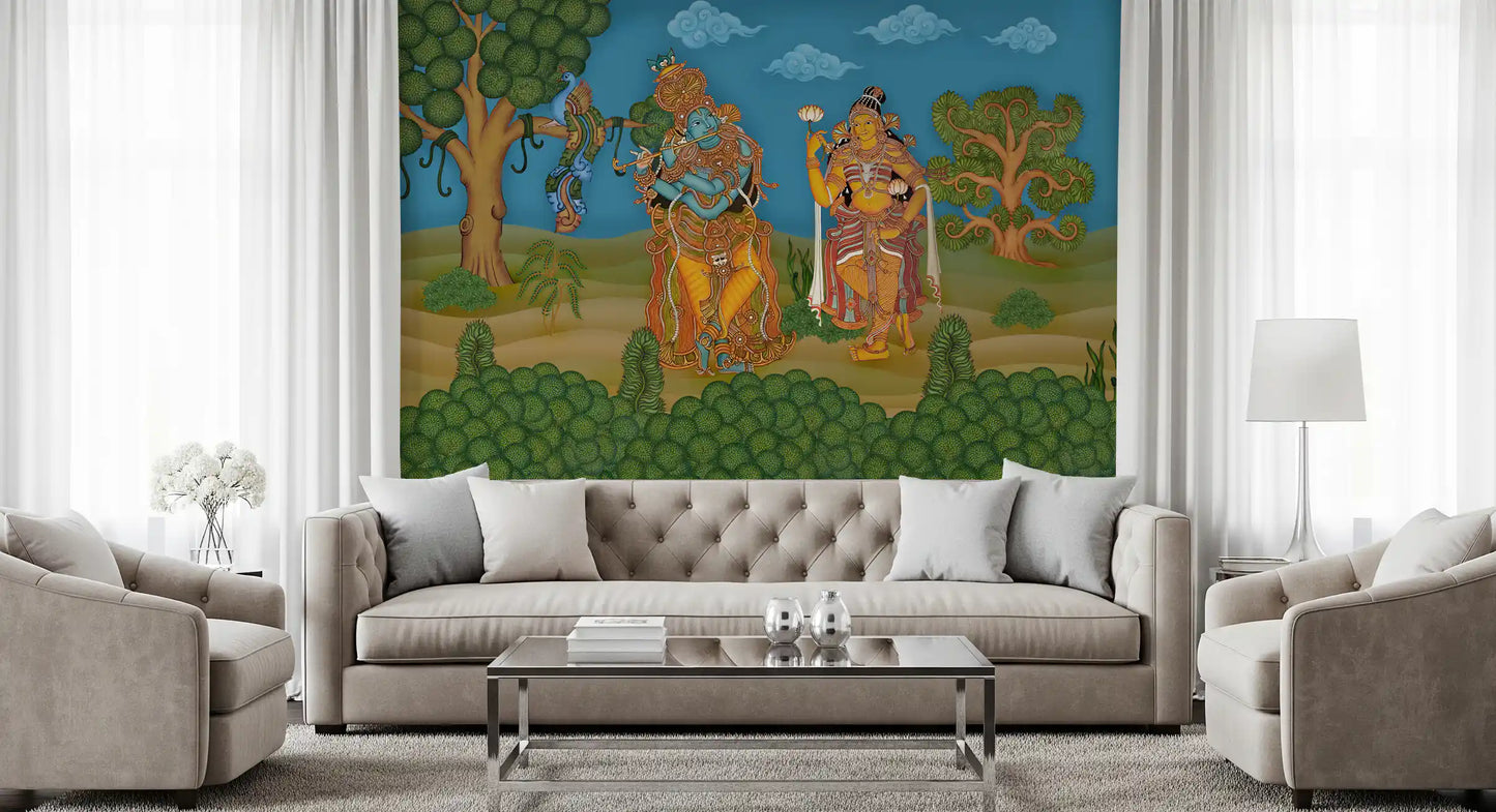 Divine Melody & Lotus Bloom Wall Mural