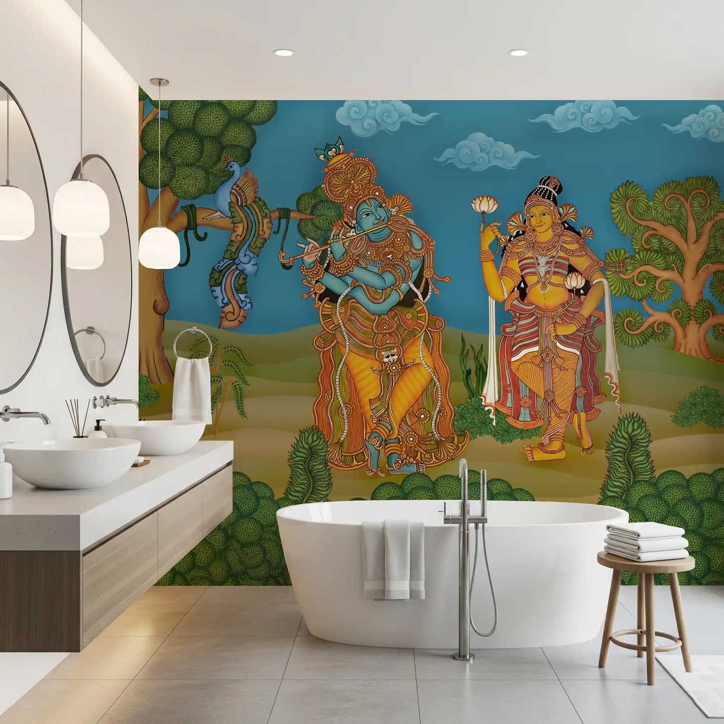 Divine Melody & Lotus Bloom Wall Mural