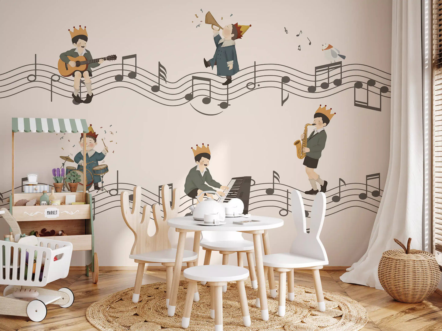 Whimsical Melody Makers Wall Mural