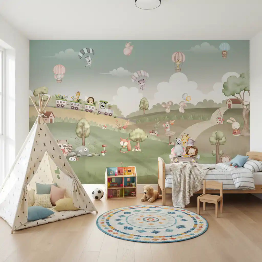 Whimsical Woodland Adventure Wall Mural