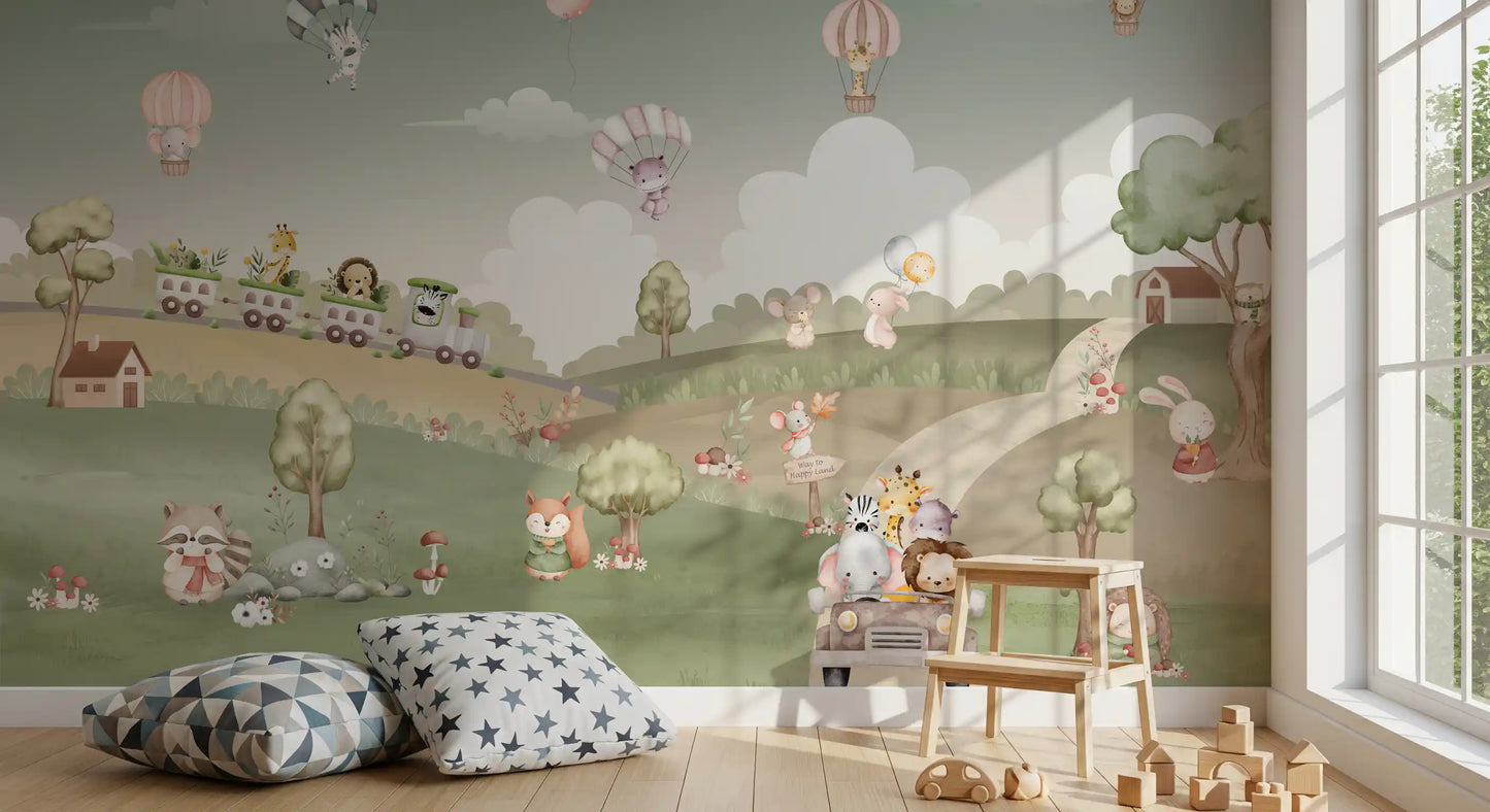Whimsical Woodland Adventure Wall Mural