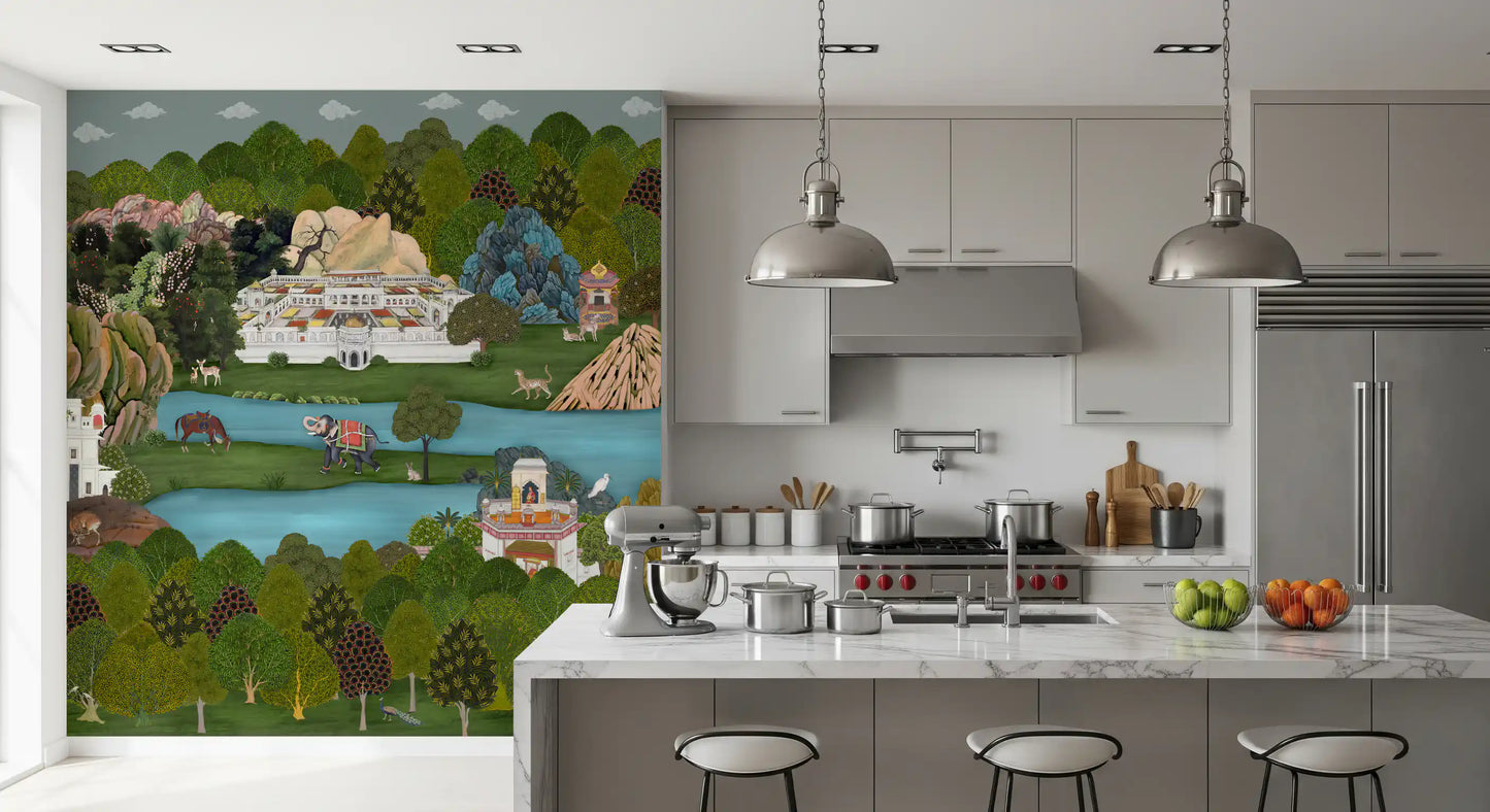 Mughal Oasis Landscape Wall Mural