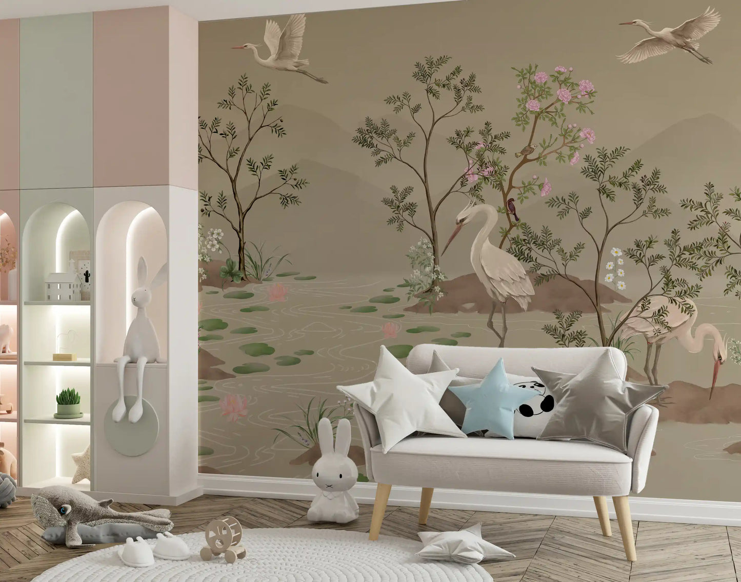 Ethereal Water Bloom Wall Mural