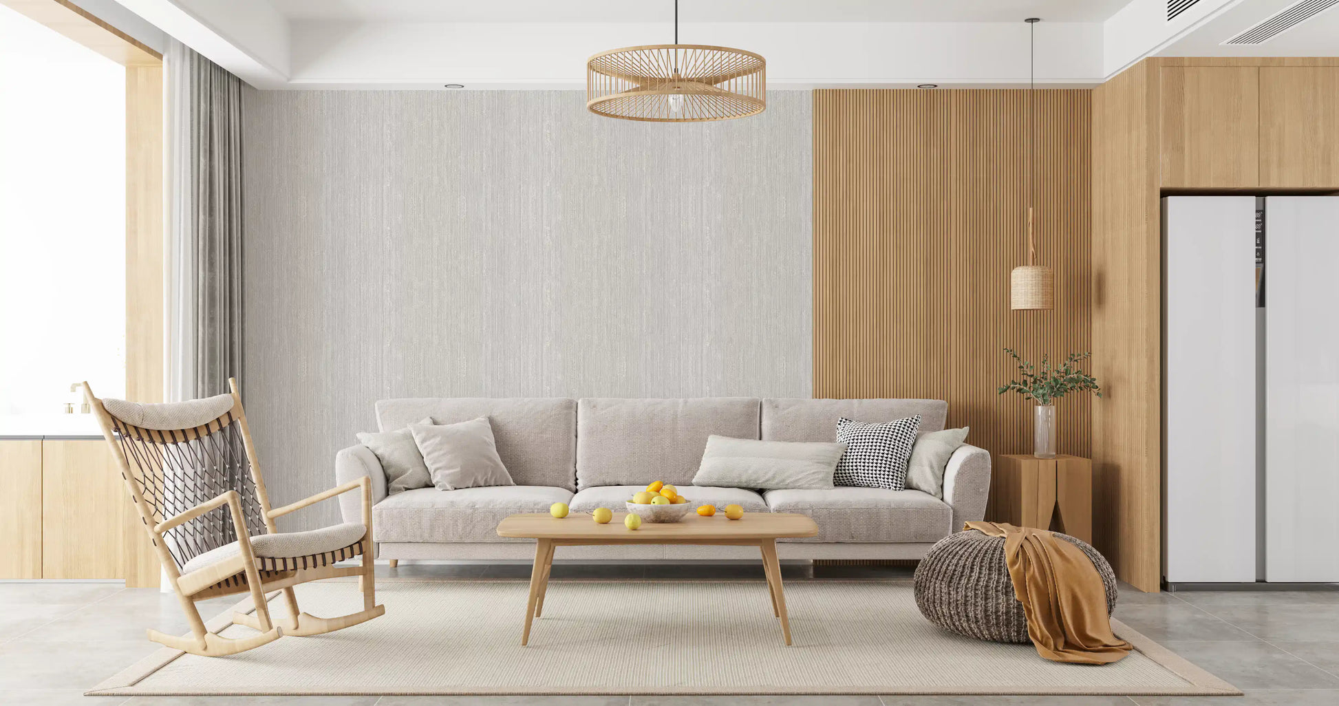 Close vertical threading repeats across Vertical Linen Serenity Wallpaper 