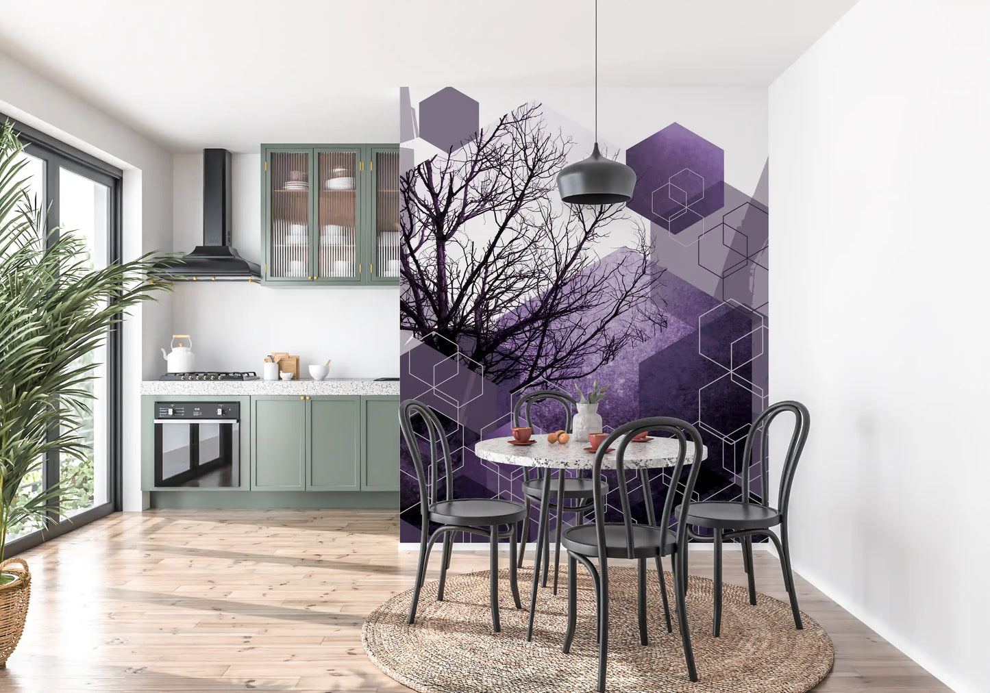 Shadowed Geometry Wall Mural