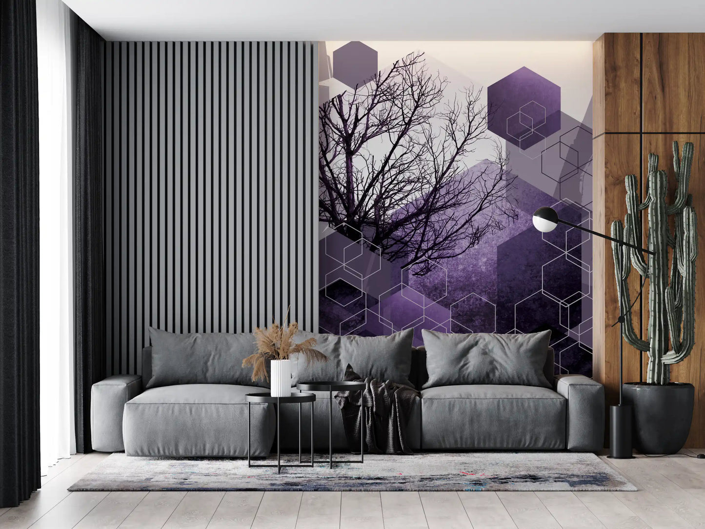 Shadowed Geometry Wall Mural