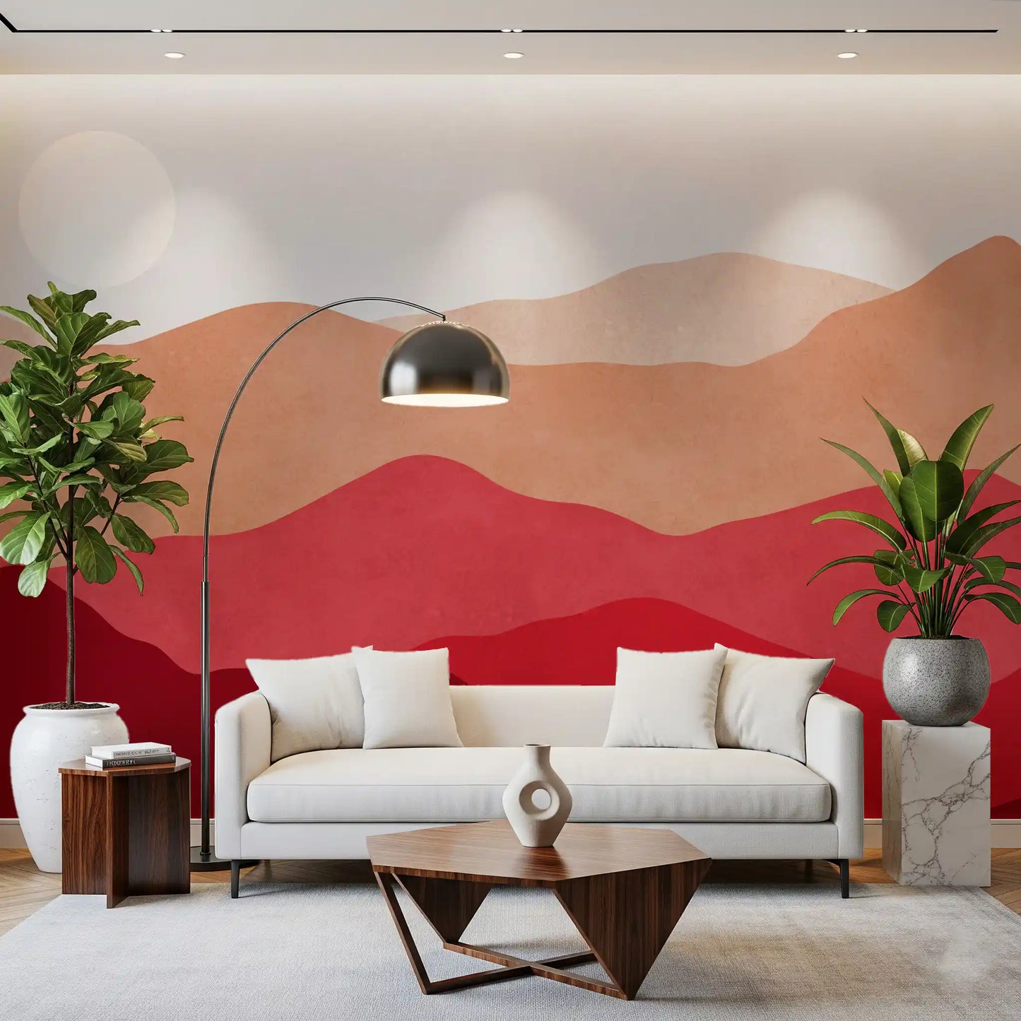 Crimson Horizon Vista Wall Mural