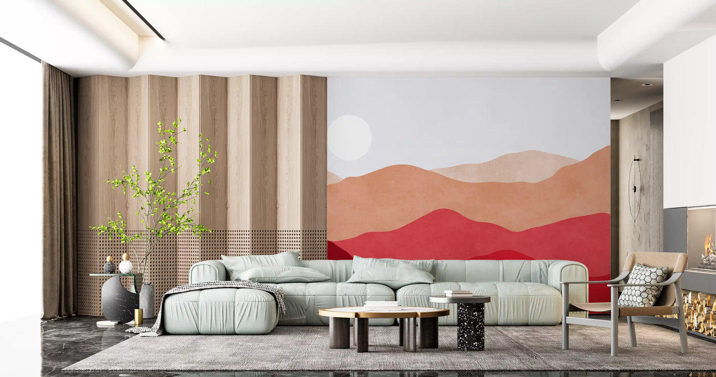 Crimson Horizon Vista Wall Mural