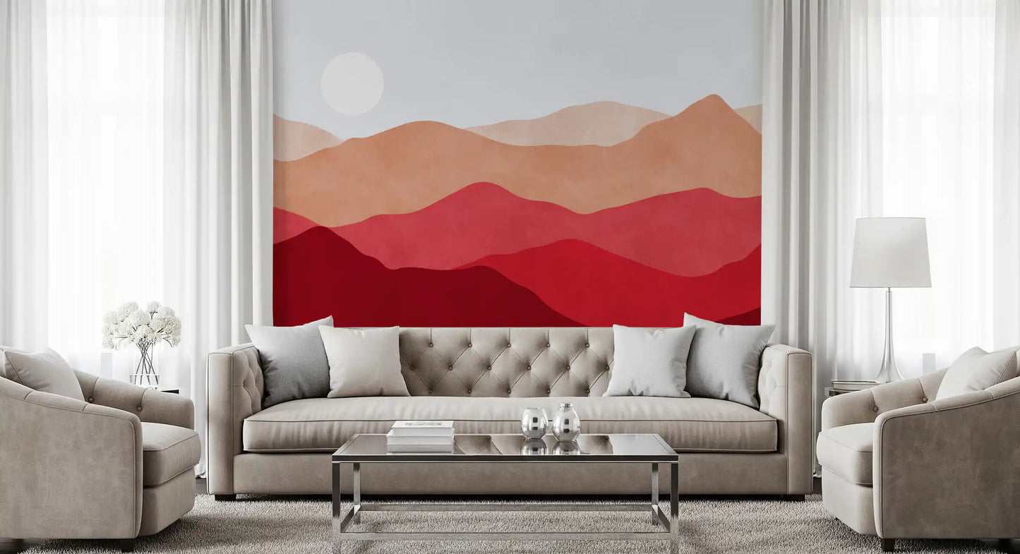 Crimson Horizon Vista Wall Mural
