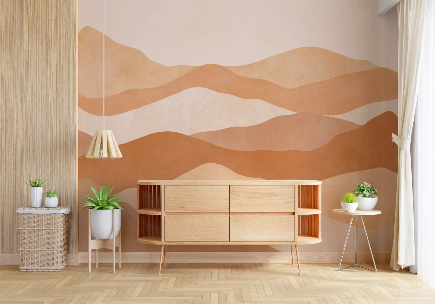 Warm Terracotta Hills Wall Mural