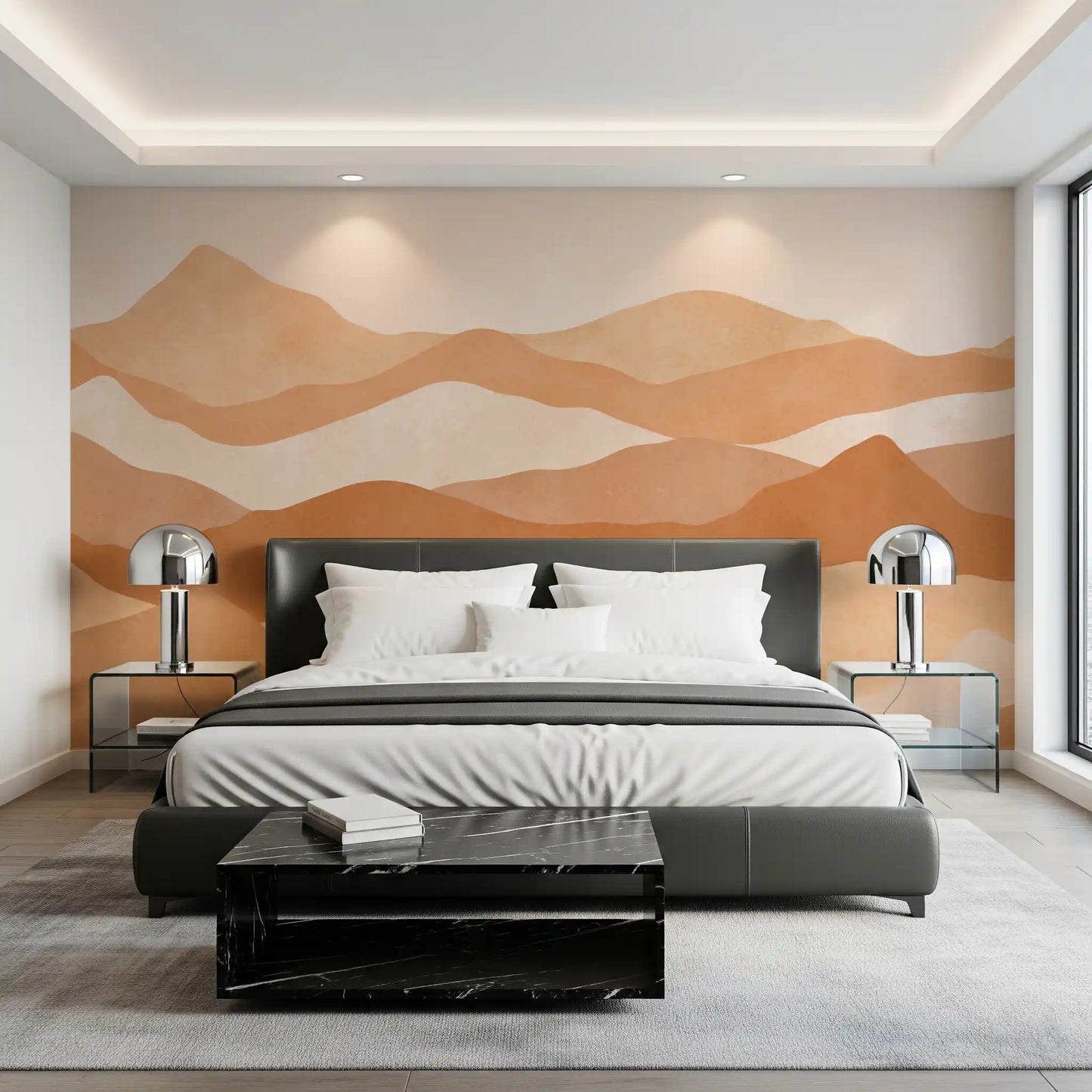 Warm Terracotta Hills Wall Mural