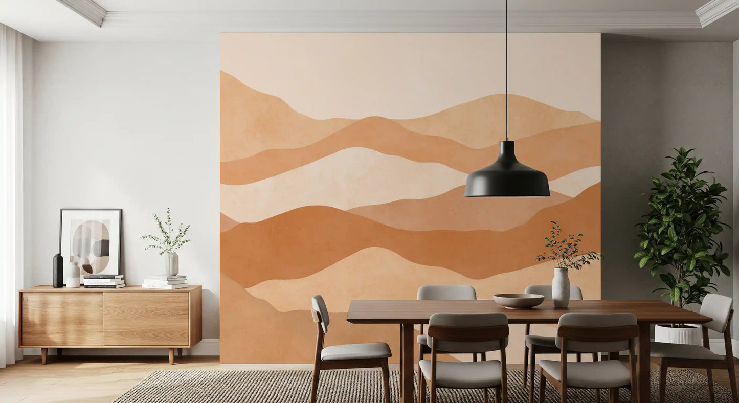 Warm Terracotta Hills Wall Mural