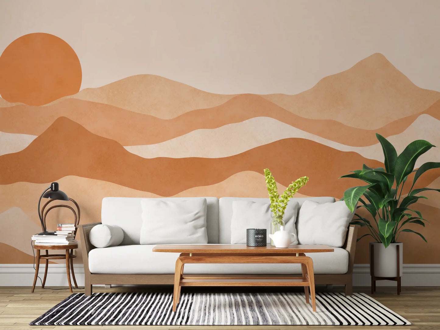 Earthen Mountain Layers Wall Mural