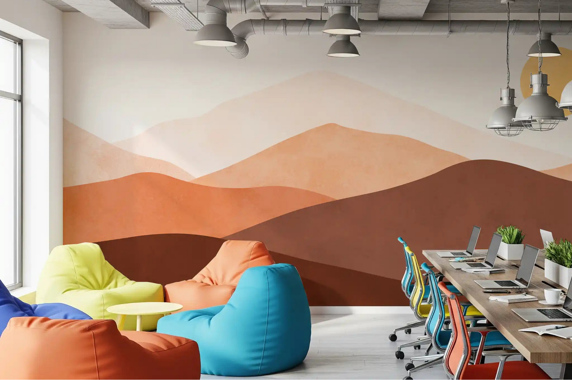 Office workplace feature  the Desert Horizon Hues wall mural