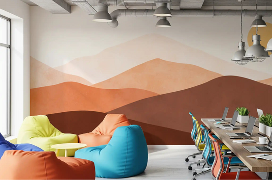 Office workplace feature  the Desert Horizon Hues wall mural
