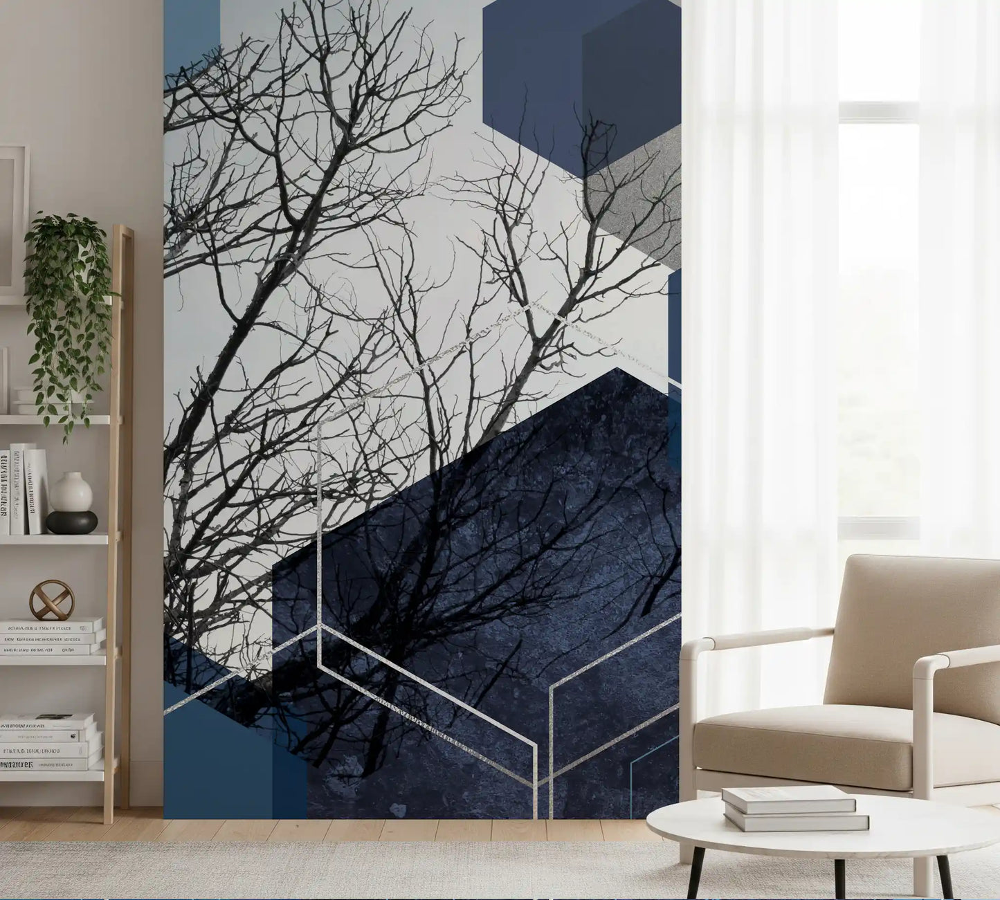 Geometric Sky Embrace Wall Mural