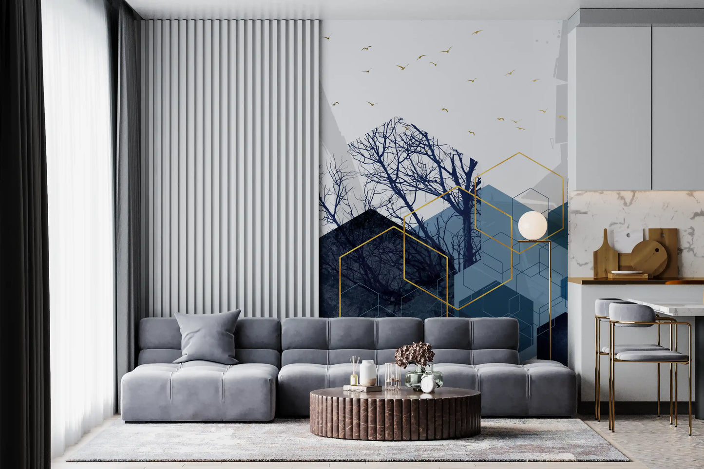 Azure Geometry 2 Wall Mural