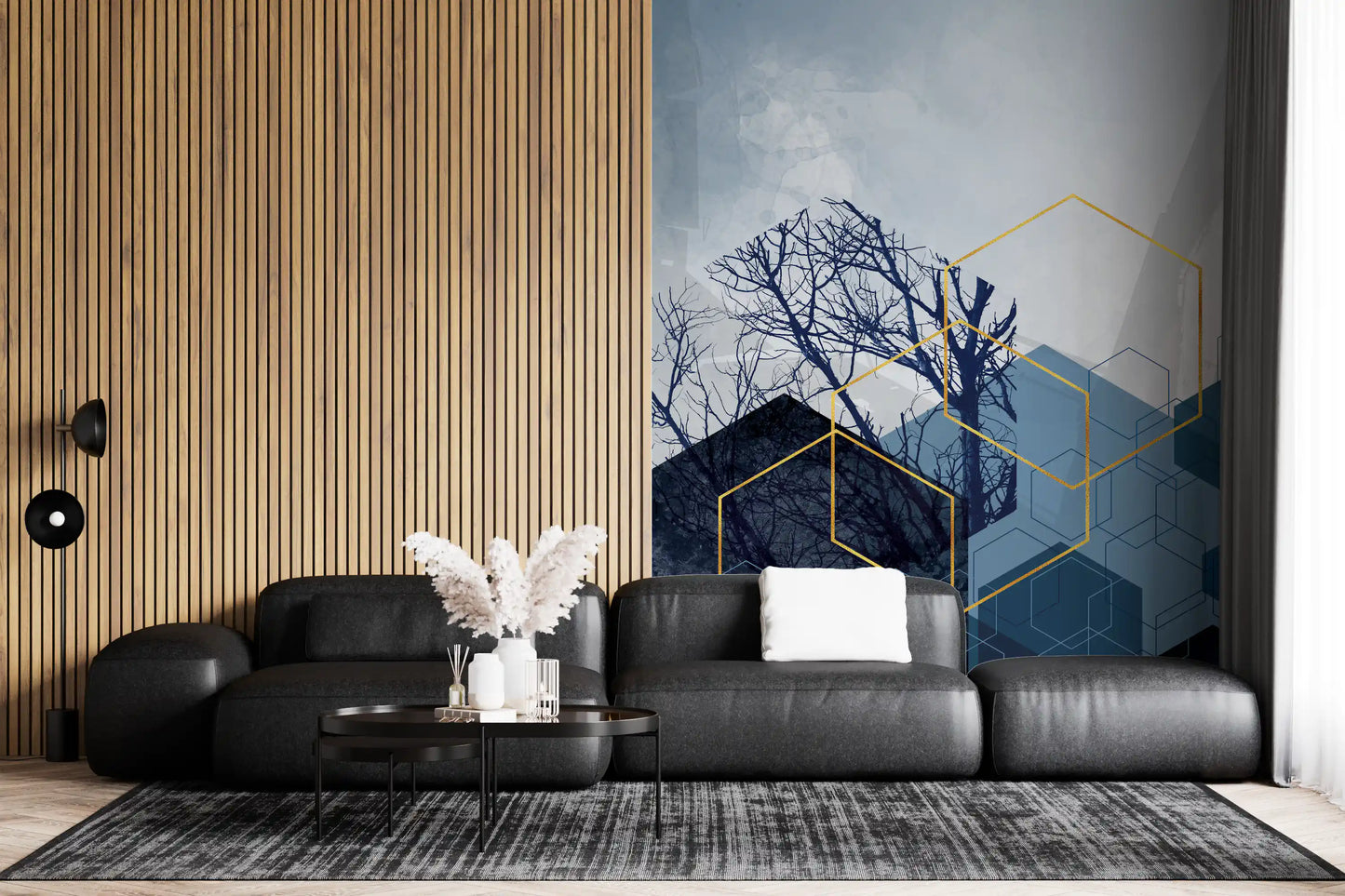 Geometric Forest Glimmer 2 Wall Mural