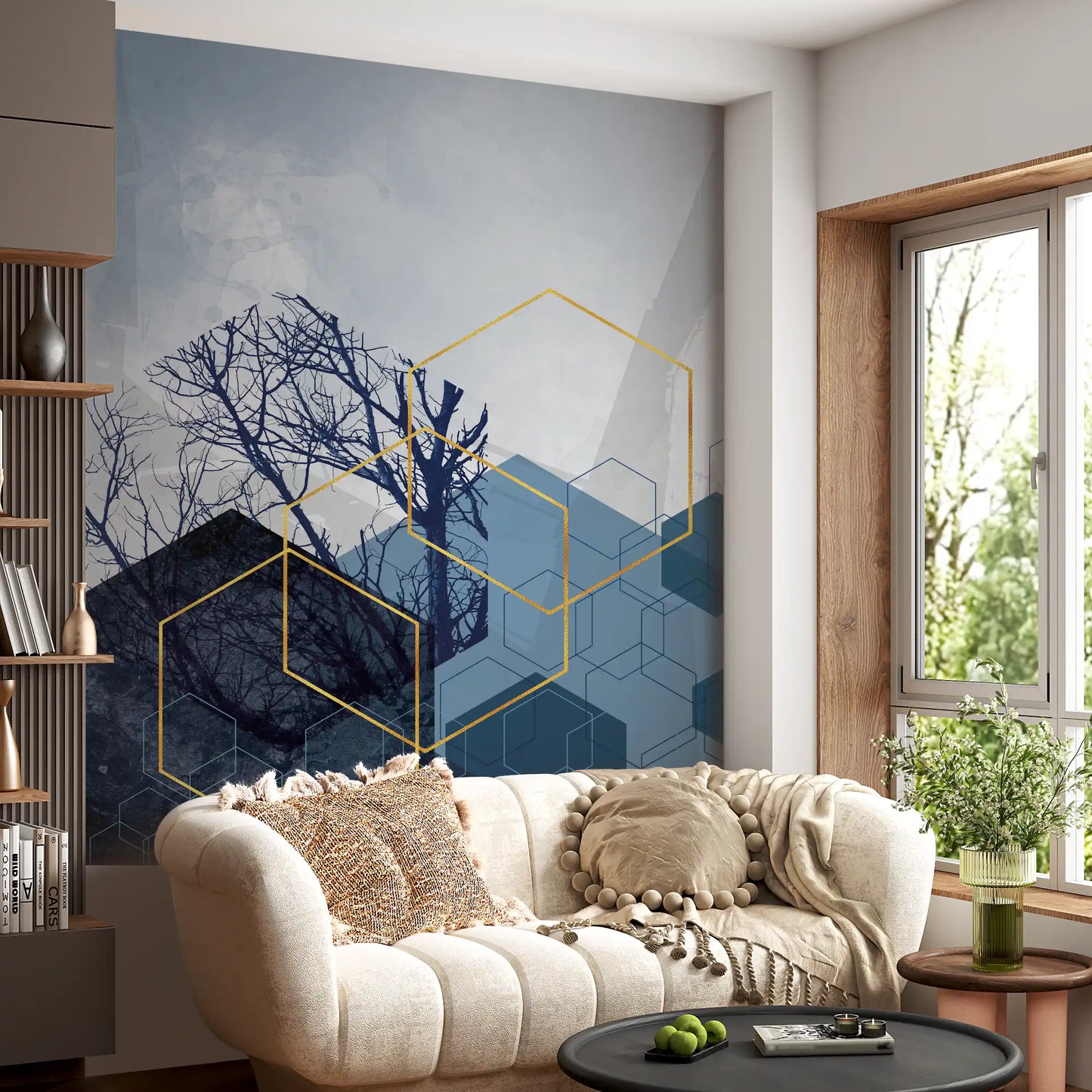 Geometric Forest Glimmer 2 Wall Mural