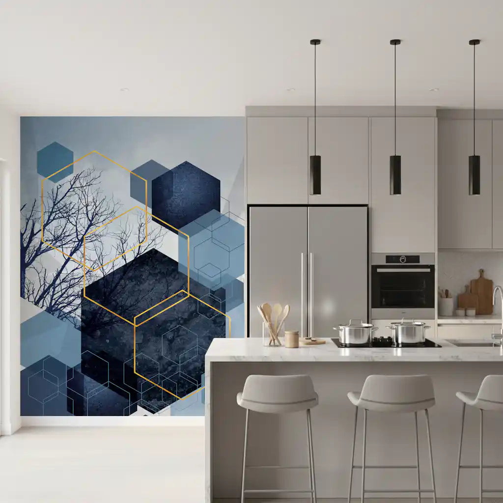 Geometric Forest Glimmer Wall Mural