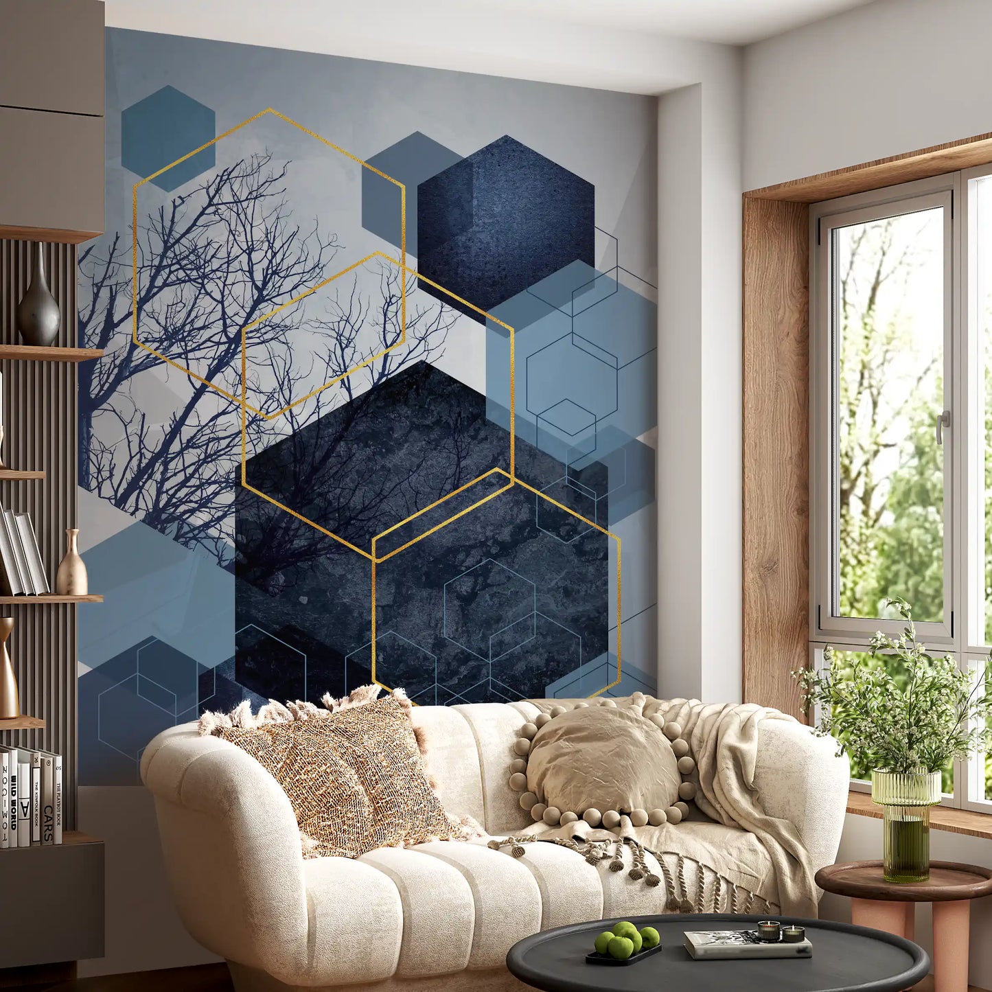 Geometric Forest Glimmer Wall Mural