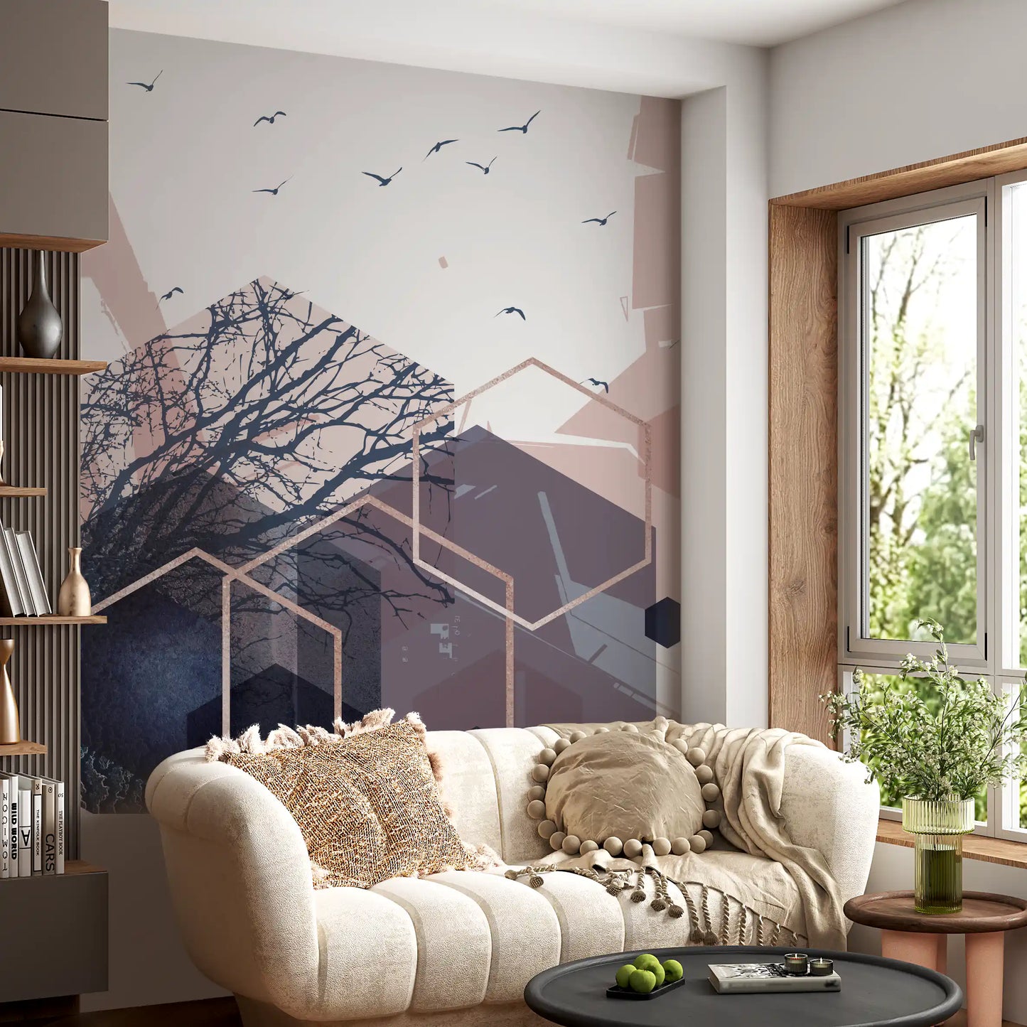 Geometric Forest Flight 2 Wall Mural