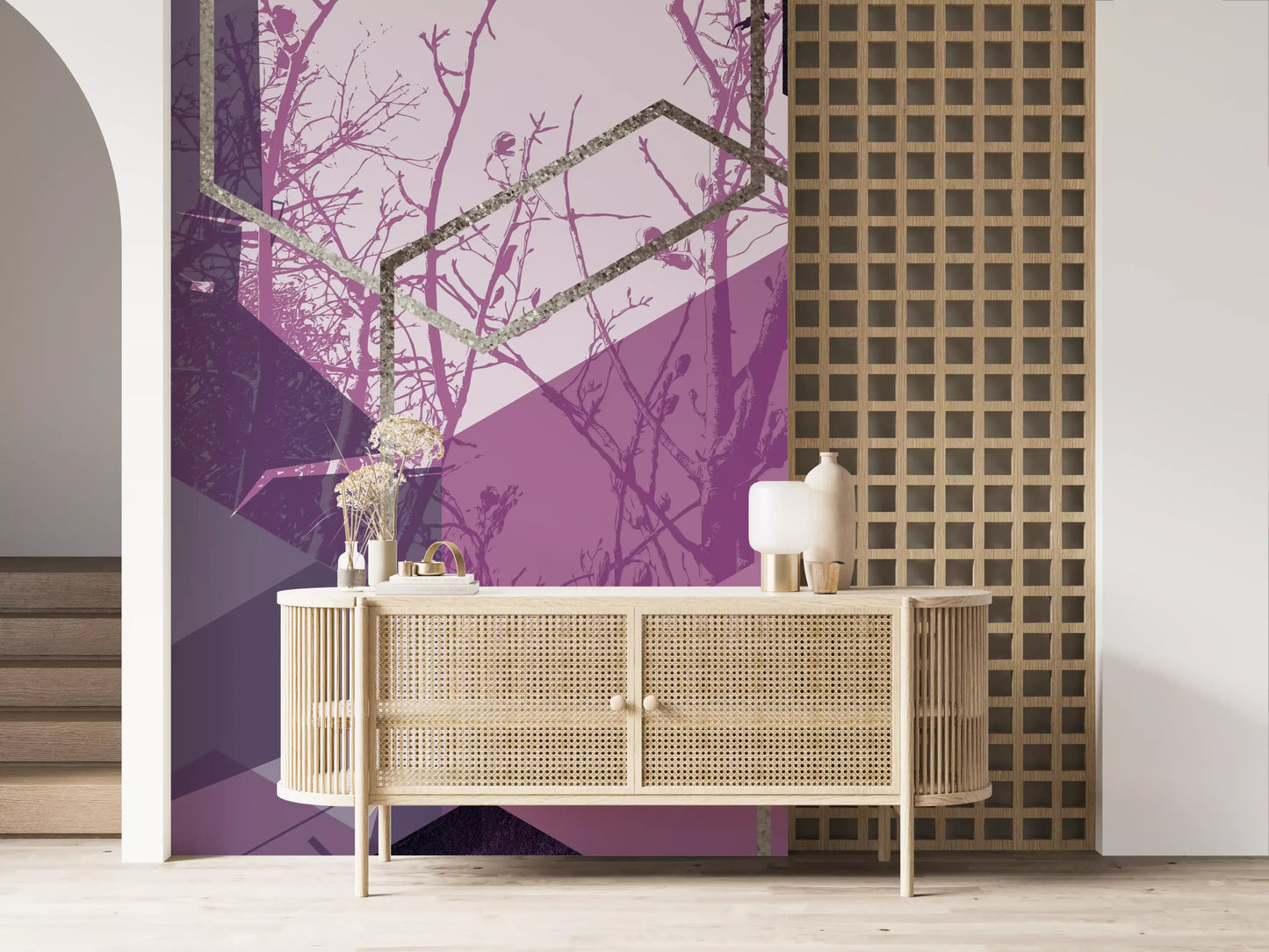 Amethyst Sky: Geometric Flight Wall Mural