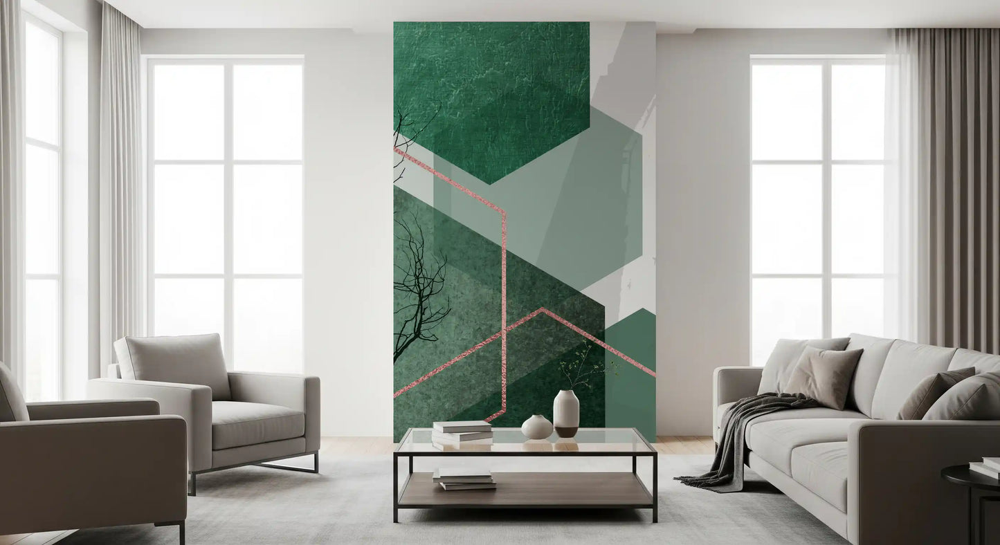 Emerald Hexagon Vista 2 Wall Mural