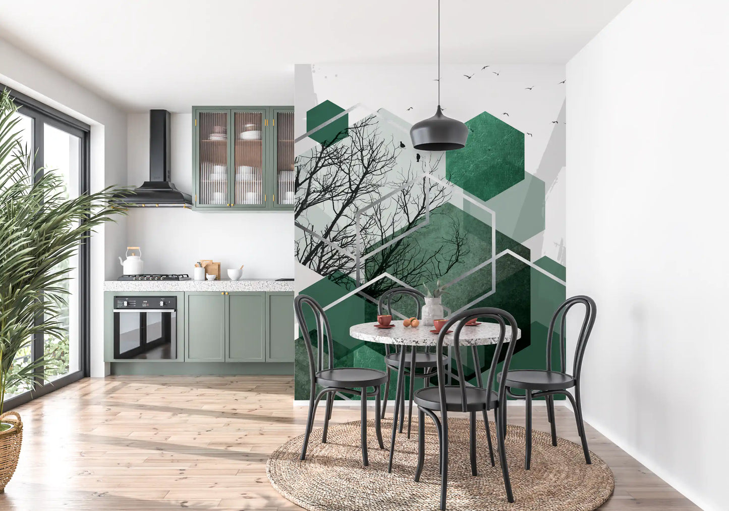 Geometric Canopy Flight Wall Mural