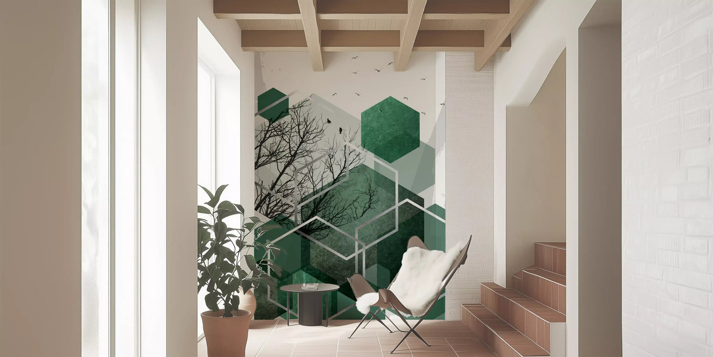 Geometric Canopy Flight Wall Mural